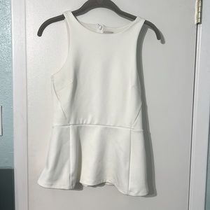 EUC White Peplum Top